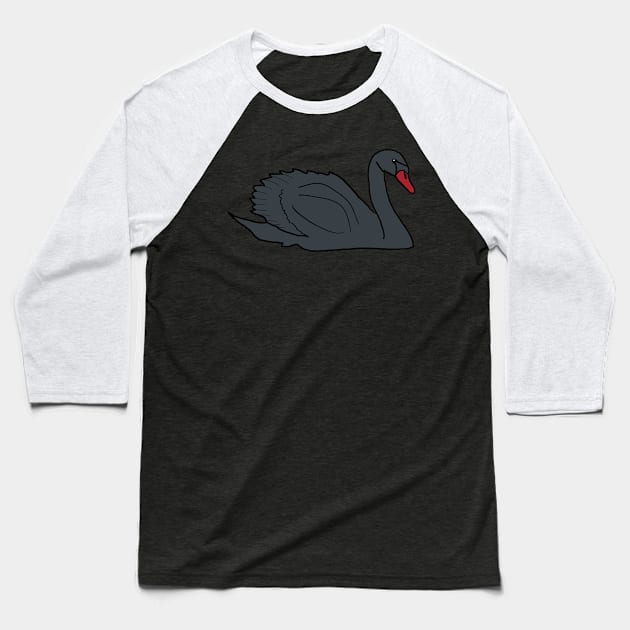 Black Swan Baseball T-Shirt by Mark Ewbie